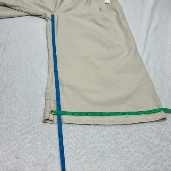 Anthropologie Pilcro High-Rise Cropped Wide Leg Paperbag Jeans Cream XL - Picture 10 of 11